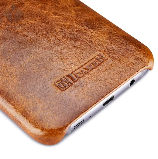 S7 Edge Vintage Oil Wax Leather Back Cover