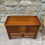 Antique Oak Blanket Box With Drawers. Image 10