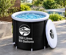 350L Inflatable Ice Bath, Portable Cold Plunge Tub with 3-Layer Insulation, Leak-Proof Design, Lid & Cover, Drain Valve, Cold Water Therapy