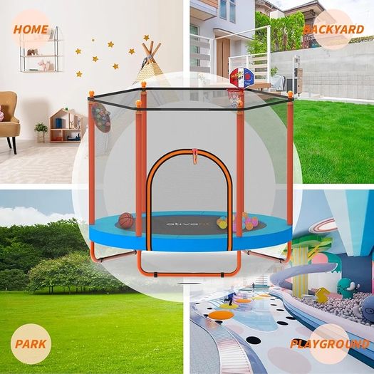 60 Rebounder Trampoline Indoor Outdoor for Kids Ages 1-8,