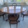 Antique burr walnut table and chairs Image 3
