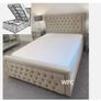 New Ottoman Storage Panel Plush Velvet Upholstered Bed Frame Double & King Size Image 3