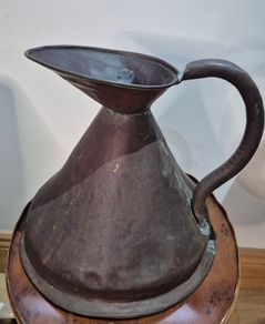 Antique 19th C. Copper 1-Gallon Haystack Jug  Official VR Lead Stamp