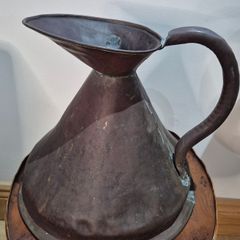 Antique 19th C. Copper 1-Gallon Haystack Jug  Official VR Lead Stamp