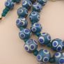 Vintage Venetain Style Thousand Eyes Blue Glass Beads 24 inches Image 5