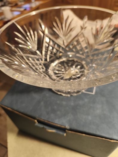 Glendale Marquis Waterford Crystal Large Footed Bowl Made In Poland 10 Inch in orignal box.
