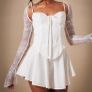 lace sleeve mini dress (plt) Image 3