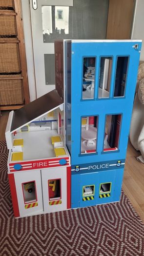 Wooden police and fire station