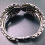 Silver tone textured hinged cuff bracelet Image 2