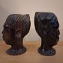 pair handcarved tribal African busts Image 2