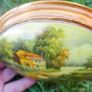 Vintage four oval wooden bubble convex dome wall painting, painting wall oval frame 6,3" x 4,3" 50 each Image 5