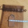 Coach Small Black/Brown Leather Bag Tag / / NEW Image 4