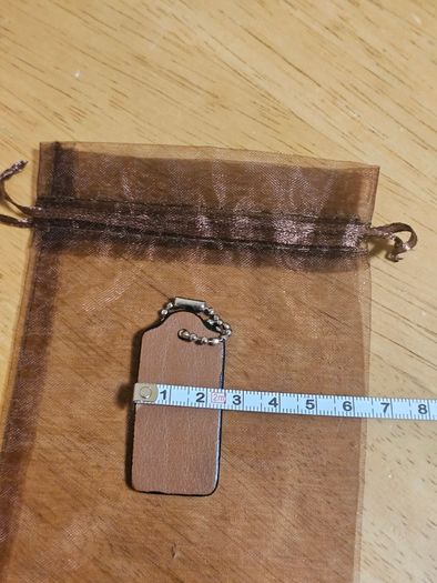 Coach Small Black/Brown Leather Bag Tag / / NEW