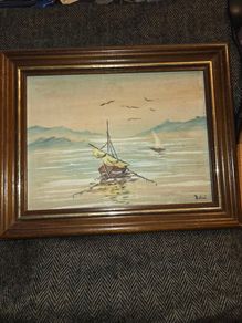 Vintage Maritime Oil Painting - Signed