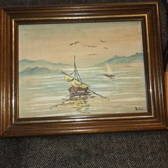 Vintage Maritime Oil Painting - Signed
