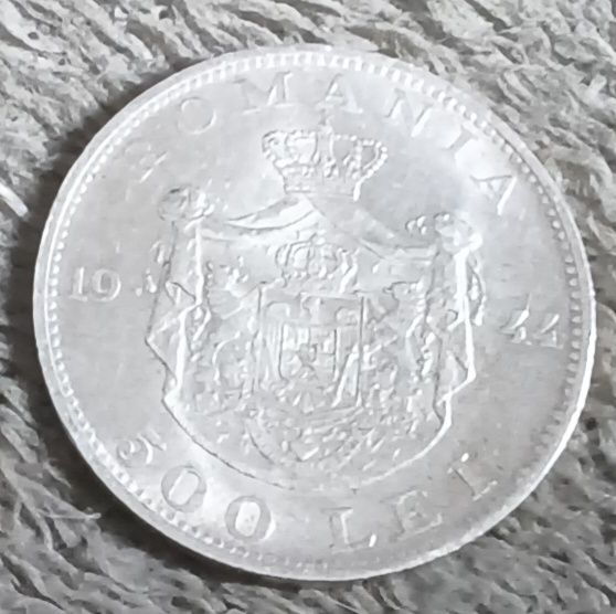1944 silver Romanian coin