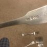 12 silver heavy forks made in Ireland around 1825 by well known Irish silversmiths. Image 2