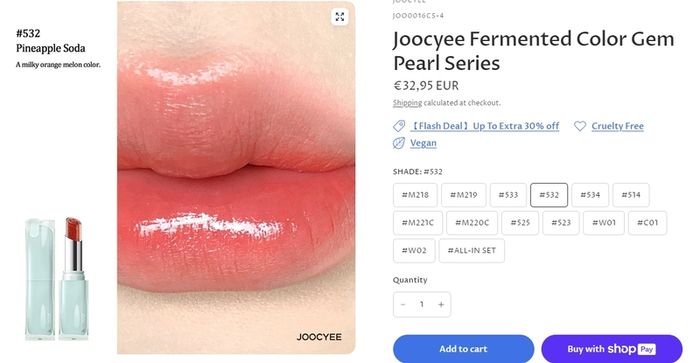 C-Beauty Joocyee x Chupa Chups Collaboration Sweetheart Series Lip Gloss in 532 Pineapple Soda