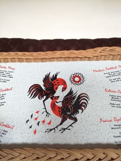 Mid Century Modern Retro Cocktail Melamine Wicker Tray