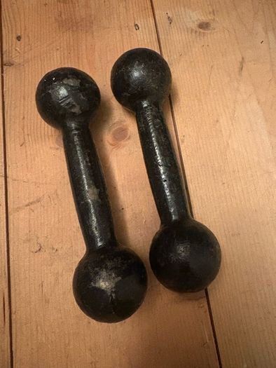 Cast Iron Dumbbell Set + Plates + Spinlock Bars