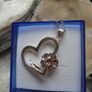 Heart/flower pendant.Jewellery,Gift,Necklace,free post Image 4