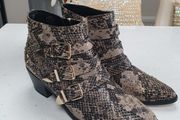 SAVIDA python print gold studded boots Sz 40 (6.5 UK) - Bnwt Rrp 55