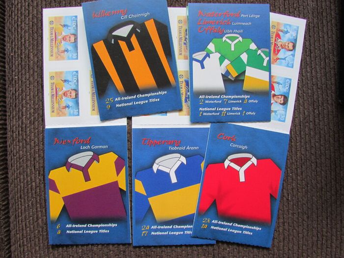 Irish Hurling Team of The Millennium 2000.Five Booklets.Mint Never Hinged.50 Stamps.