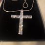 Beautiful silver cross and chain with diamonds was never worn would be a beautiful Christmas present or birthday present Image 2
