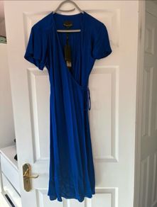 BNWT Phase Eight "Sasha Satin Wrap Dress"  Cobalt Blue.UK10
