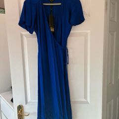 BNWT Phase Eight "Sasha Satin Wrap Dress"  Cobalt Blue.UK10