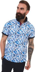 Joe Browns Men's Polo Shirt Short Sleeve with Contrasting Collar, Floral Print Polo Shirt  Size XXL