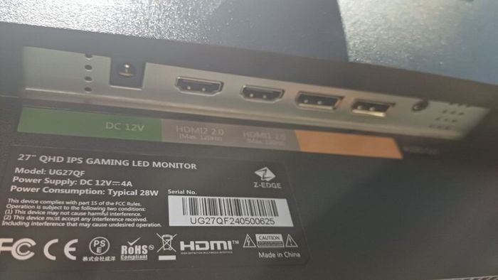Z-Edge 2K Gaming Monitor (144Hz, IPS) / Excellent Condition