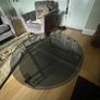 Black glass round coffee table Image 5