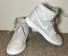 Nike Air Jordan1 Light Grey / Baby Blue UK4