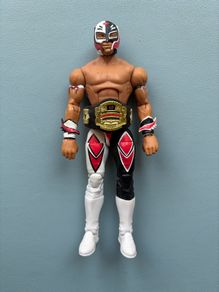 WWE Mattel Rey Mysterio Elite Flashback Cruiserweight Championship Series 32 2014 - Wrestling Figure