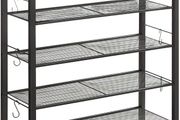 Shoe rack, shoe organizer with 2 drawers and 4 compartments, for 14 pairs of shoes, in the entrance area, living room, bedroom, vintage brown-black