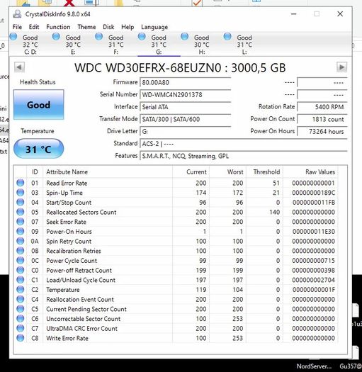 4 x 3TB WD Red NAS Drives - Working, High Hours (Priced Accordingly)