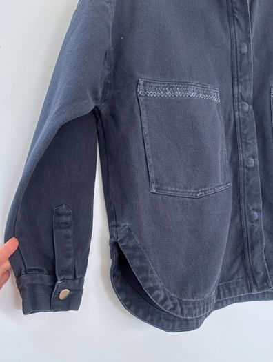 Mos Mosh denim embroidered overcoat