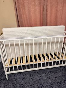 Baby Elegance Kim Cot White and Baby Elegance Micro Fibre Cot Mattress 120x60cm