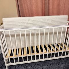 Baby Elegance Kim Cot White and Baby Elegance Micro Fibre Cot Mattress 120x60cm