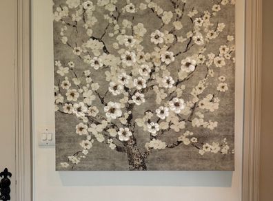 Large Textured Cherry Blossom Canvas wall art