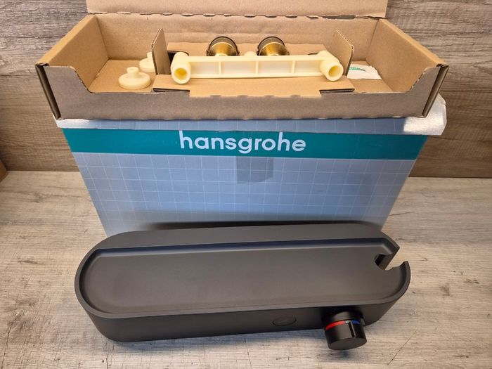 Hansgrohe ShowerTablet Select Thermostatic Shower Mixer Tap 400 mm Shower Mixer Tap Matte Black 24360670