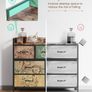 Chest of Drawers, 7 Fabric Drawers Dresser Cabinet with Retro Floral Prints and Vintage Handle, for Bedroom Living Room Entryway, Rustic Brown Image 6