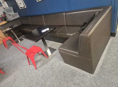 Commercial U-Shaped Booth / Banquette Seating With Storage - 5m