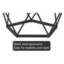 Round Coffee Table, Set of 2, Side Table, Sofa End Table, Modern Style, Removable Top, Steel Frame, for Living Room, Black Image 4