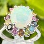 Ethiopian Opal Multi-Tourmaline Solitaire Ring Image 4
