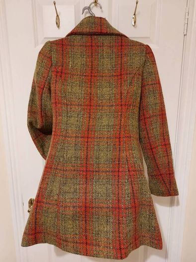 NEW, Joe Brown Green Check Wool Winter Coat - Size 10