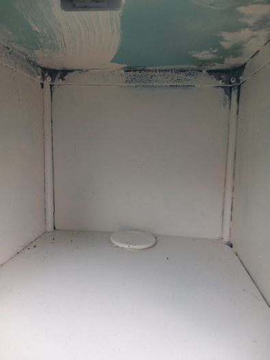 Metal side cabinet, painted white, D18