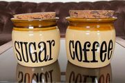 Set of 2 Vintage TG Green Granville Earthenware Kitchen Storage Jars dating from the 1960s to 70s