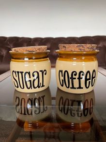 Set of 2 Vintage TG Green Granville Earthenware Kitchen Storage Jars dating from the 1960s to 70s